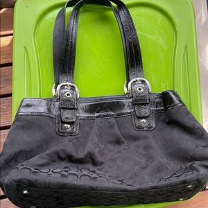 Coach Black Signature Shoulder Bag